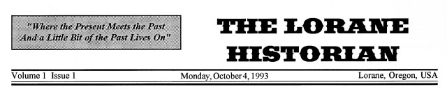 Lorane Historian Vol1Iss1 header