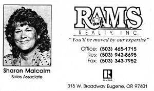 Sharon Malcolm business card