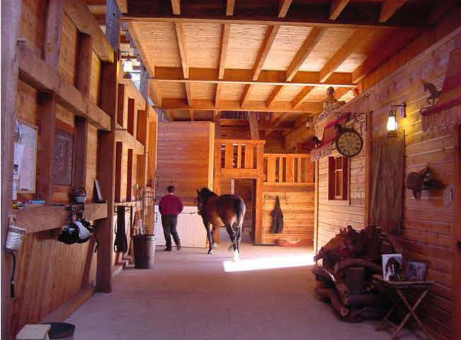 Inside of barn